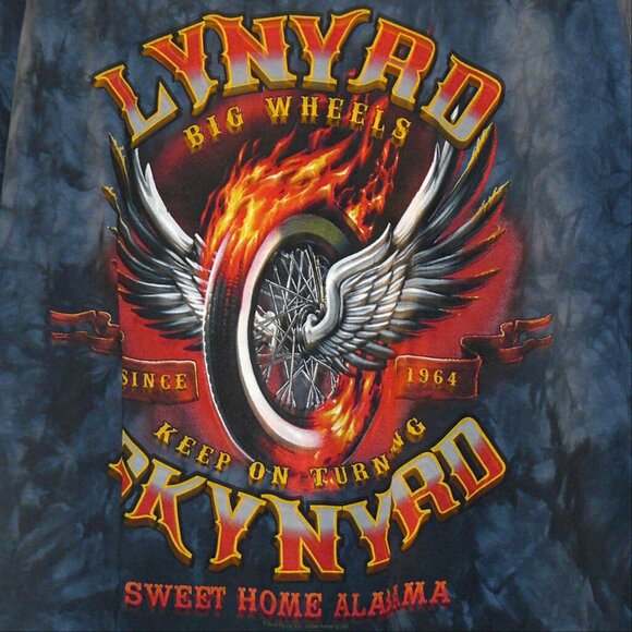 Lynyrd Skynyrd Tie Dye Big Wheels Keep On Turning Size Large - Picture 3 of 4